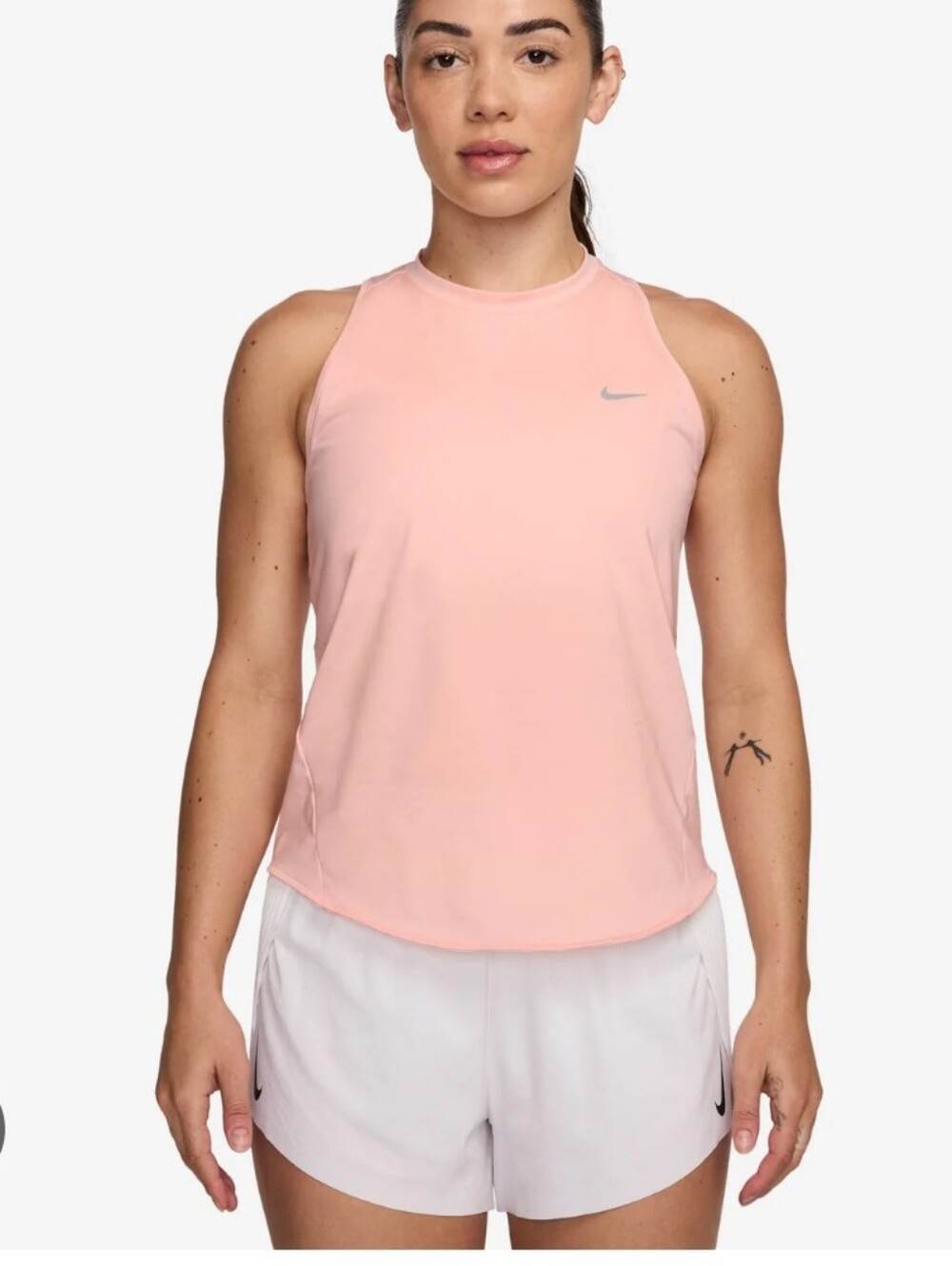 2 Nike Women's Dri-FIT Sleeveless Tank Top - Pink & Gray Crop Tops - Picture 2 of 5